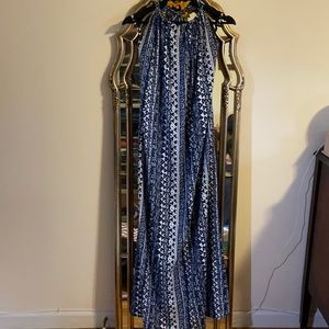 Boho navy print maxi dress